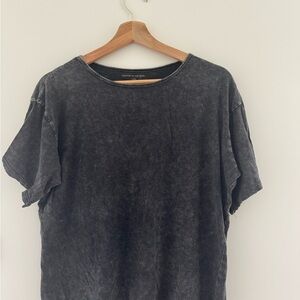 Casual Acid Wash Black T-Shirt